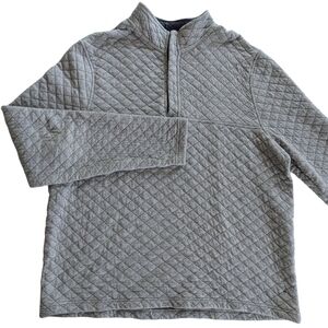 Tailor Vintage Grey Quilted Pullover Size Large
